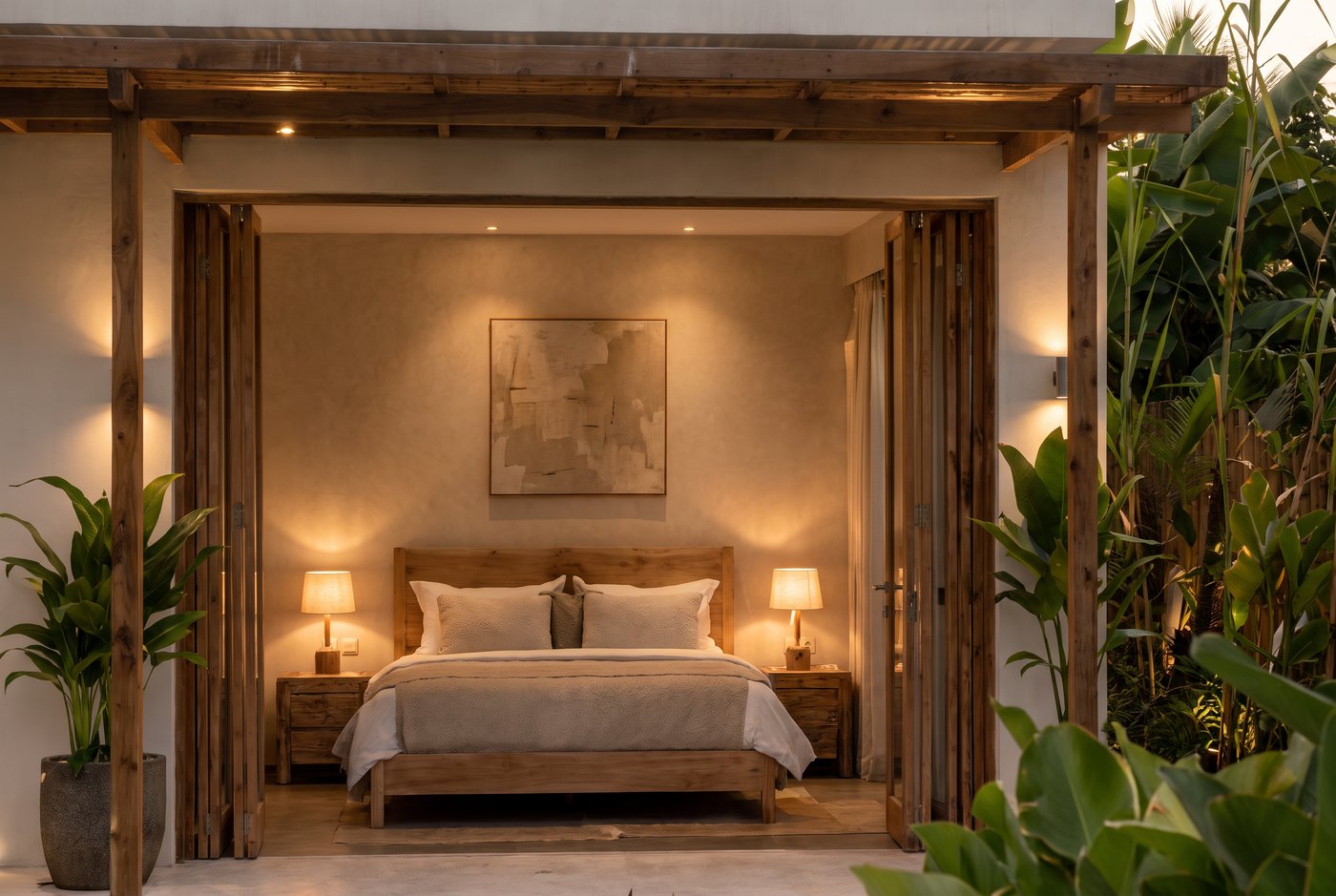 Bedroom opening onto the garden