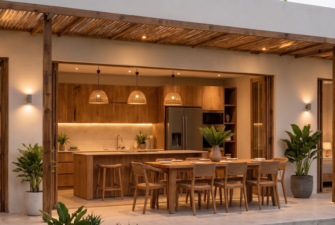 Open kitchen centered in the house